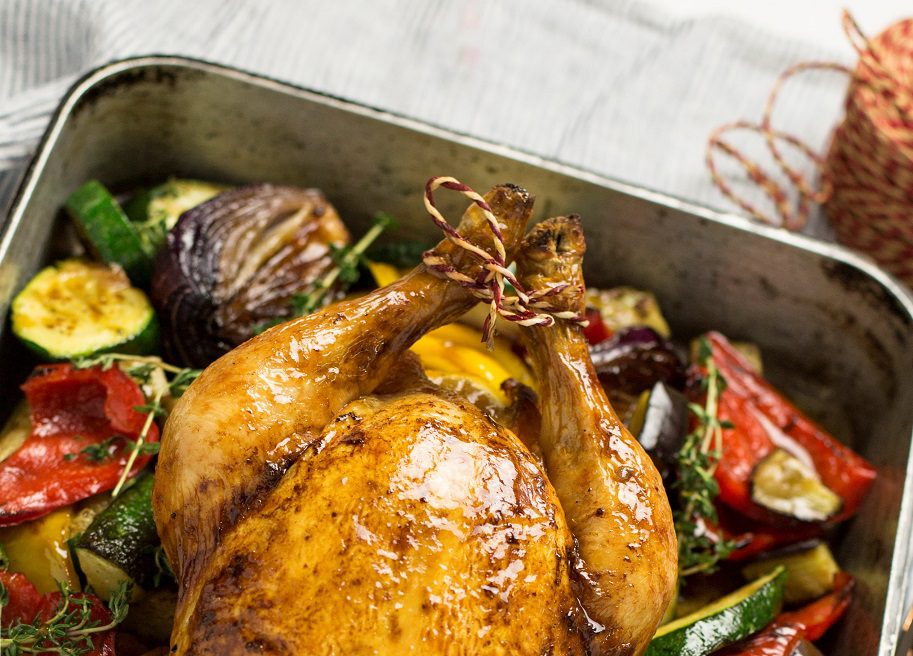 Roast Chicken with Mediterranean Vegetables