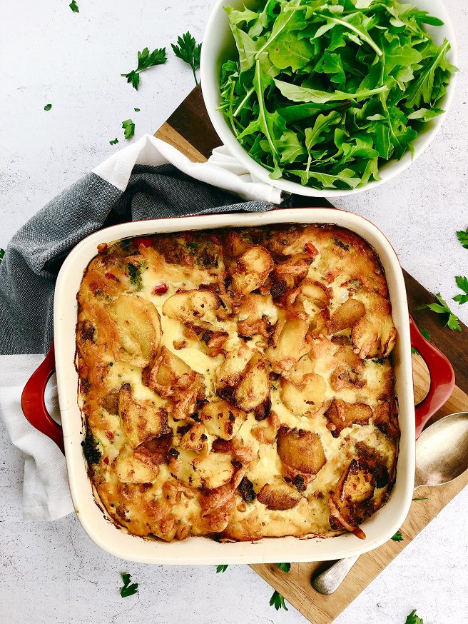 Breakfast Bake w Pork Sausage & Cheesy Crispy Hash Potato