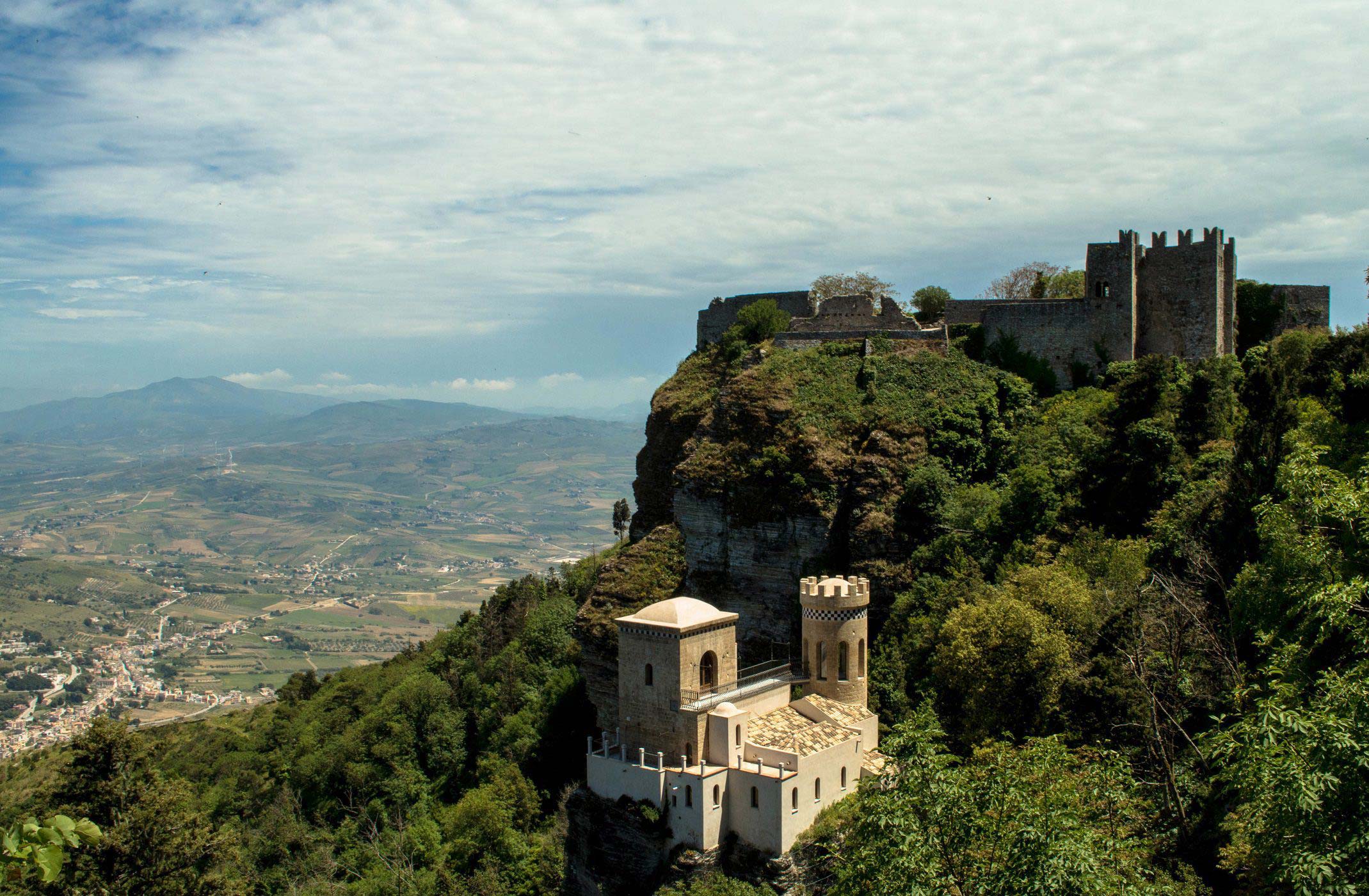 A view of the beauiful Venere Castle in Erice, Sicily, Italy