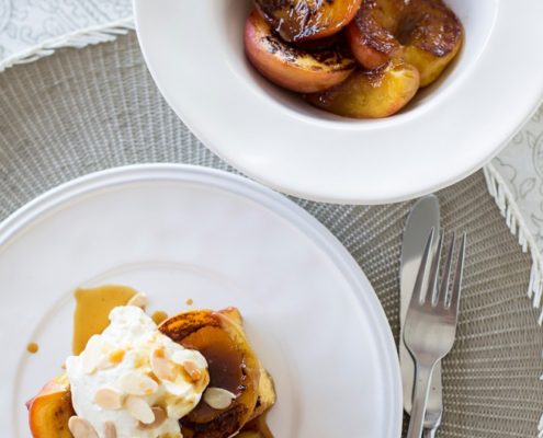 Breakfast Trifle with Grilled Peaches