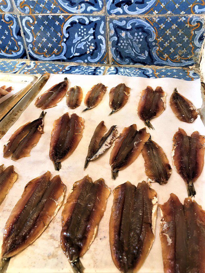 fresh sardines on Salina